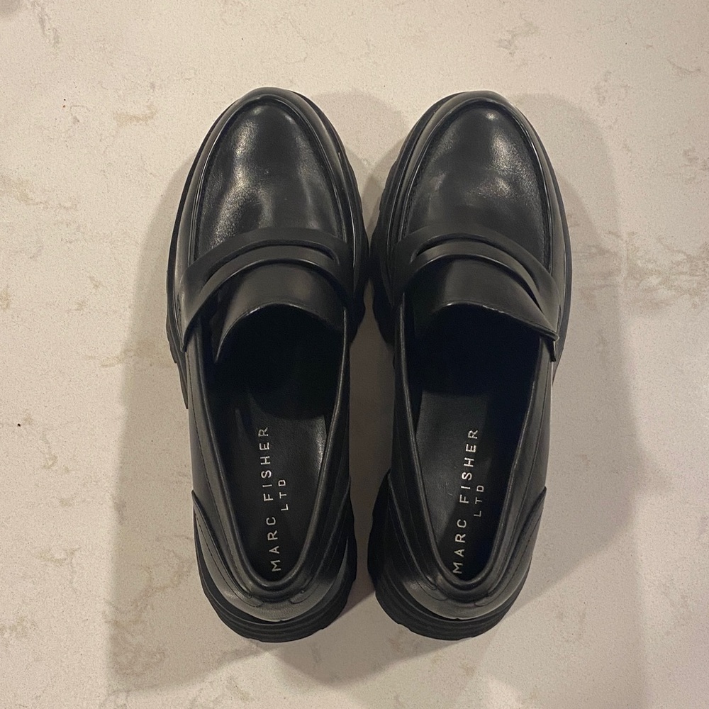 Marc Fisher Classic Black Slip-On Loafers